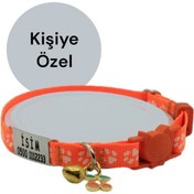 Resim İsimli, Güvenlik Kilitli Kedi Tasması- , İsimlikli Tasma Trpttr 