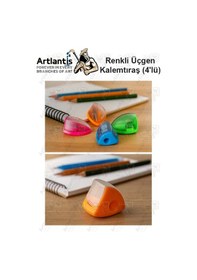 Resim Kalemtraş 4 Adet Hazneli Standart Kalem Açacağı Plastik Kalemtıraş Fixpoint P-6027 Kalem Traş 