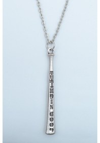 Resim Beyzbol Sopası Düz Zincir Kolye Gümüş 