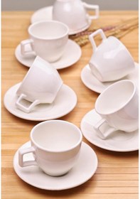 Resim Atbyhome Nordic Seramik 6 Lı Kahve Fincan Takımı Beyaz Beyaz 