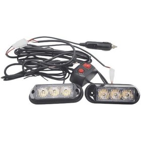 Resim Çakar Lamba 3x2 Led 12w 12 24v Amber Amber / Lapa197 