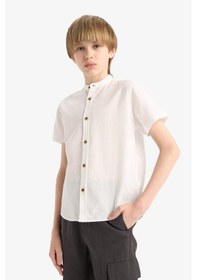 Resim Defacto Erkek Çocuk Hakim Yaka Kısa Kollu Gömlek F3583a825smwt34 Beyaz 