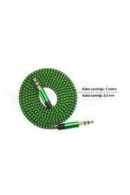 Resim Diwu Aux Stereo 3.5mm Data Ses Örgü Kablo Yeşil 
