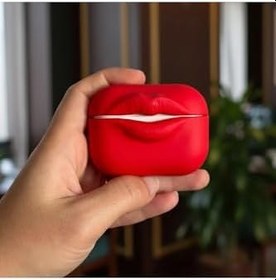 Resim Apple AirPods 4. Nesil/ANC Kılıf Kabartmalı Dudak Lip Kırmızı, 87007191 