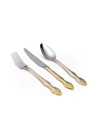 Resim Maxx Doria Vienna G Decorated 6 Kişilik 42 Parça Çatal Kaşık Bıçak Takımı Pa1067 Gold 