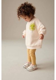 Resim "hello Sunshine" Baskılı Eşofman Takımı Krem Üst & Sarı Alt Krem - Sarı 