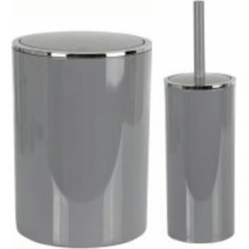 Resim Primanova Lenox Çöp Kovası & Klozet Fırçası Gri 