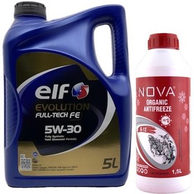 Resim Elf Evolution Full-Tech Fe 5W-30 DPF Partiküllü Motor Yağı 5 L + Organik Antifriz 1.5 L + Cam Suyu 