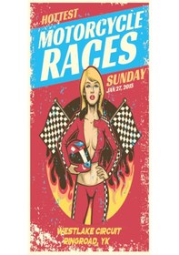 Resim kadın motor yarışçısı (10 CM X 20 CM) mini retro ahşap poster 