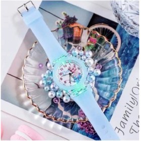 Resim Elsa Işıklı Prenses Elsa Karlar Ülkesi Kız Çocuk Kol Saati Saat Kutusunda Hediye Paketi 