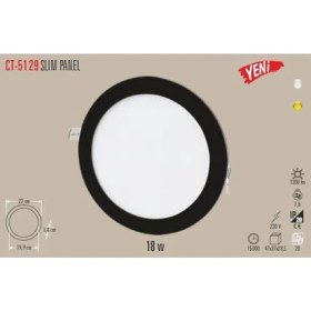 Resim Cata Ct 5129 18W Siyah Kasa LED Spot Beyaz Işık 6400K 
