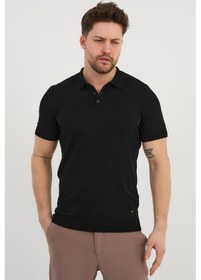 Resim Alexander Gardi Alexandergardı Polo Yaka Düğmeli Triko T-shirt 50024 Siyah 