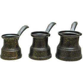 Resim Antepsepeti Kahve Cezvesi Granit 3'lü Set 