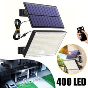 Resim 400 LED Güneş Enerjili Hareket Sensörü Işıklı - Uzaktan Kumanda ile Dış Mekan Güvenlik Lambası, Güneş Batışı ile Sabah Aydınlatması, 5.0 Metre Kablo, Yarı Yükseltilmiş Montaj, Veranda, Bahçe, Depo, Duvar için İdeal, Mükemmel Noel ve Baba Günü Hediyesi, Dış Mekan Güvenlik Lambası|Modern Dış Mekan Lambası|Güneş Enerjili Lamba 