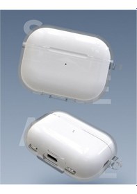 Resim Apple Uyumlu AirPods Pro 2 Kılıf Şeffaf Sert Silikon Kancalı İp Sf16 