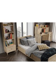 Resim KZNMOB HOME Akasya Modern Genç Odası Takımı Meşe - 4 Parçalı Ve Tamamı 1. Kalite Mdf 