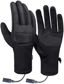 Resim Elektrikli Isıtmalı Eldiven,Rüzgar Geçirmez Elektrikli Dokunmatik Eldivenler | Dokunmatik Ekran Uyumlu USB Isıtma Eldiven Ve El Isıtıcılar | Kış Kayak Yürüyüş Çalışma Snowboard Sporlar Ve 