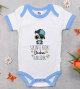 Resim Bitmeyen Kartuş Sıkıntı Yok Dedem Halleder Tasarımlı Mavi Bebek Body Zıbın-1 