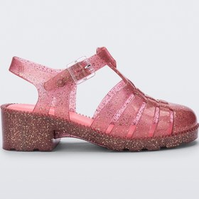 Resim Mini Melissa Possession Heel Infantil Simli Pembe Kız Çocuk Sandaleti | 28-35 Numara | Melflex® Vegan | İkonik Kokulu 