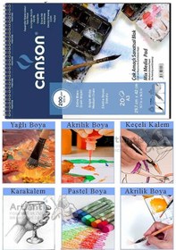 Resim Çok Amaçlı Sanatsal Blok 35x50 Cm 200 Gr 15 Yaprak 1 Adet Canson Resim Defteri Akrilik Yağlı Guaj Keçeli Sulu Boya 