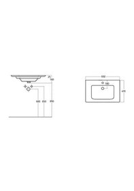 Resim Sanovit Sharp 70 CM Konsollu Süper Ince Lavabo Beyaz 