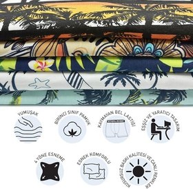 Resim Anthony Jackson Likralı 5'li-3'lü Kutu Desenli Premium Erkek Boxer Palm Horizon 