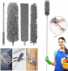 Resim Toz Alma Mop Bükülebilir Teleskopik 3'lü Püskülü Çok Fonksiyonlu Temizlik Seti,Boşluk Ve Tavan Temizliği İçin Uzayabilir Toz Alma Seti (KOLAY, PRATİK, BÜKÜLEBİLİR) 
