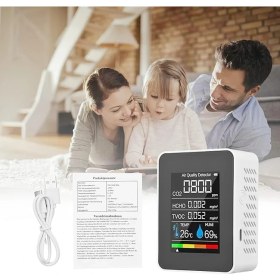 Resim Teknofaji Hava Dedektörü Hava Kalite Co2 Ölçüm Cihazı Çok Fonksiyonlu 5'I1ARADA 