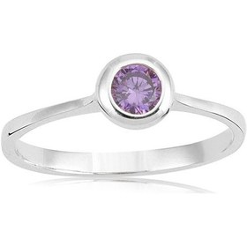 Resim 0,25 Ct Ametist Taşlı Sıvamalı Tektaş 925 Ayar Gümüş Yüzük-Tektaş - 533401833 