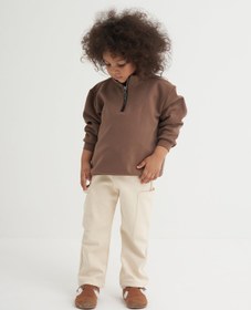 Resim Unisex Çocuk İnterlok Pantolon Bej - 2-3 Yaş 