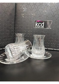 Resim Kcd 3854s 6 Kişilik 12 Parça Çay Seti Şeffaf 