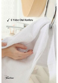 Resim 1 Adet Pamuklu, Beyaz El Havlusu El, Yüz, Baş Havlusu Spa Ve Otel Havlusu, 50x90 Cm Beyaz 