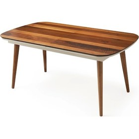 Resim Çınar Ahşap Salon Yemek Masa Sandalye Takımı Masal 6 Sandalyeli Ortadan Açılır Büyüyen Ceviz 90x170c Kahve-ekru 