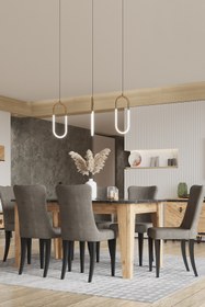 Resim Modalife Avrupa 6 Sandalye 1 Açılır Masa Yemek Masası Takımı 6 Kişilik - Atlantik Çam 