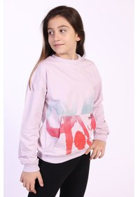 Resim Toontoy Kız Çocuk Cepi Yazı Baskılı Sweatshirt Açık Lila 