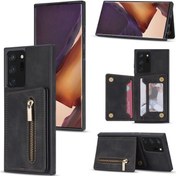 Resim Samsung Galaxy Note20 Ultra Fermuarlı Kart Tutucu Telefon Kılıfı 