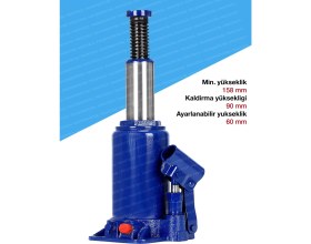 Resim Proxtech Profesyonel 2 Ton Portatif Hidrolik Ram Kaynaklı Şişe Kriko Taşıma Çantalı Hidrolik Şişe Kriko 2ton 