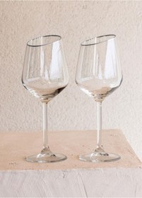 Resim The Mia Gina Şarap Kadehi Gümüş 6lı Set Şeffaf 