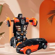 Resim 1 adet Dönüşen Robot Araba Oyuncak İnenç Gücü ile - Siyah ve Turuncu Spor Arabadan Robota, Dayanıklı ABS Malzeme, Erkek Çocuklar için Eğlenceli Hediye, Noel, Şükran Günü, Cadılar Bayramı Doğum Günleri için Mükemmel, Oyuncak Arabalar, Robot Oyuncak 