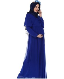 Resim Modalabio Moda Labio- Babyshower Tesettür Melek Hamile Elbisesi Mavi 