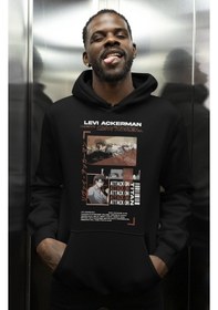 Resim Sevbano Levi Ackerman Attack On Titan Baskılı Unisex Oversize Anime Dizi Siyah 