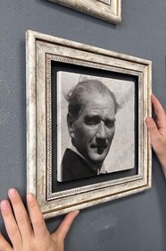 Resim Oscar Stone Decor Çerçeveli Tablo Taş Duvar Dekoru 30 X 30 Cm Mustafa Kemal Atatürk Cdd3030-905 