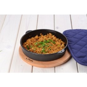 Resim Lava Döküm Kayın Servis Altlıklı Güveç Kabı Ø 17 Cm Siyah 