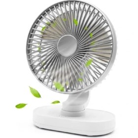 Resim GUNKES Mini Masaüstü Fan USB Şarjlı 4 Kademeli Kişisel Otomatik Salınımlı Taşınabilir Soğutucu Vantilatör 