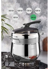 Resim Kahramanlar Tekli Düdüklü Tencere 14,0 Lt. Siyah 2135 Siyah 