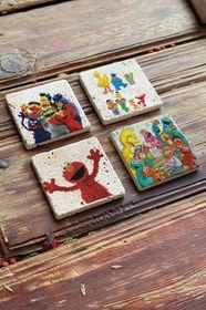 Resim Oscar Stone Decor Doğaltaş Bardak Altlığı- 4 Lü Set(10 Cmx10 Cm) Ba483 