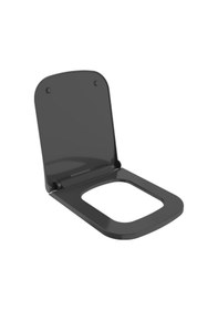 Resim Bocchi Tutti Slim Klozet Kapağı Yavaş Kapanır Parlak Siyah A0334-005 Beyaz 