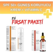 Resim Zalix Koruyucu Güneş Kremi SPF50+ 50 ML + Vitamin C Complex Serum 30 ML 