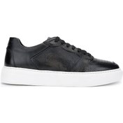 Resim Tamer Tanca Erkek Hakiki Deri Siyah Sneakers & Spor Ayakkabı 1093 054 Erk Ayk Y25 Sıyah Alk Siyah 