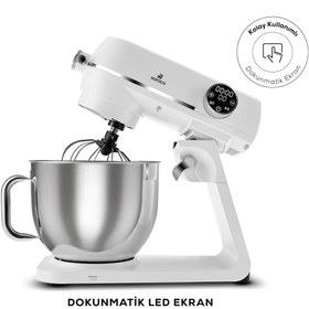 Resim Karaca Multichef Artisan Digital Ekran 7 Litre Döküm Stand Mikser Pearl White 1800W Karaca Multichef Artisan Digital Ekran 7 Litre Döküm Stand Mikser Pearl White 1800W